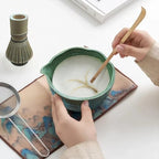Matcha Whisk Set Kit Gift for Mother's Day - Complete 8-Piece Ceramic Matcha Bowl with Spout, Whisk, Scoop, Sifter, Holder & Towel, Elegant Matcha Making Kit for Beginners & Lovers - Image 4
