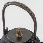 Cast Iron Tetsubin Teapot 1.2L With Copper Lid, Grape Pattern Vintage Iron Kettle For Brewing & Boiling Water - Image 5