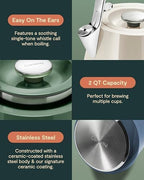 Caraway 2 Quart Whistling Tea Kettle, Durable Stainless Steel Tea Pot - Image 3
