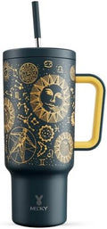 Meoky 40 oz Tumbler with Handle and Straw, Tumbler with Lid and Straw, Insulated Stainless Steel Travel Mug, 100% Leak-proof, Keeps Cold for 34 Hours or Hot for 10 Hours (Tarot) by MEOKY