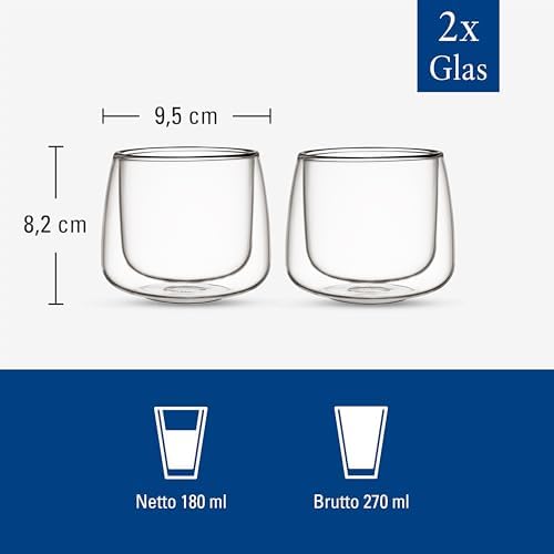 Villeroy & Boch – Artesano Hot & Cold Beverages Coffee Mug, Set of 2 Glasses, Double-Walled Glasses for Hot and Cold Beverages, 9 oz, Borosilicate Glass, Dishwasher-Safe, Microwave-Safe - Image 3
