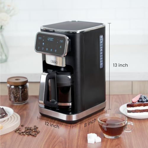 Gevi Touchscreen 12-Cup Coffee Maker, Bold & Iced Brew, Glass Carafe - Image 6