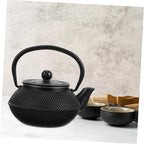 Small Cast Iron Teapot 0.3l Black, Vintage Iron Tea Pot with Infuser Xmas - Image 6