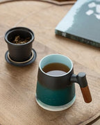ZENS Tea Mug with Infuser and Lid & Coaster for Tea Steeper, 15oz Green - Image 6