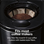 Hamilton Beach Programmable Coffee Maker, 12 Cup Capacity, Black Stainless Steel Accents, (46293) & Permanent Gold Tone Filter, Fits Most 8 to 12-Cup Coffee Makers (/80675) - Image 6