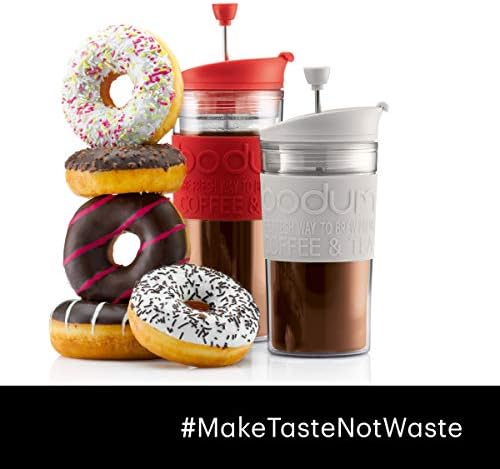 BODUM Travel Press Coffee Maker, Flip Top Lid, Double Wall, Plastic, 0.35 l, 12 oz, Off White - Image 6
