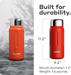 BOBBER 46 oz Stainless Steel Vacuum Insulated Water Bottle with Removable Tea Infuser & Cup Lid – Keeps Hot 45 Hours, Cold 65 Hours – Dishwasher Safe, BPA-Free, Leak-Proof Thermo for Hot Drinks (Red) - Image 6