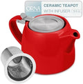 ORNA Ceramic Teapot with Tea Infuser – Small Tea Pot for Loose Leaf Tea – 550ml / 18.6 Oz Non-Stove Porcelain Teapot for 2 Cups with Tea Strainer (Red) by Unknown