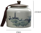 Tea Tin Food Storage Canister Loose Leaf Tea Packaging Box Empty Ceramic Sealed Canisters White Tea Black Tea Green Tea Longjing Tea Canisters - Image 2