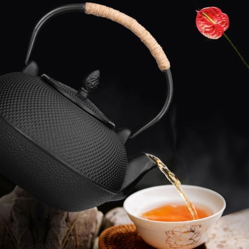 Without Coating Cast Iron Teapot Tetsubin with Stainless Steel Filter Tea Kettle Iron Tea Gift for Adult Father Mother Family,0.3L - Image 2