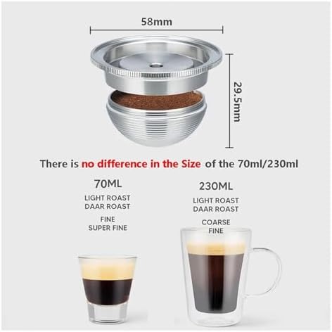 Compatible With Delonghi，ENV135 Stainless Steel Refill Pod Filter,Compatible With Nespresso，Reusable Capsule Coffee Pod GCA1(70ml 1pod) - Image 3