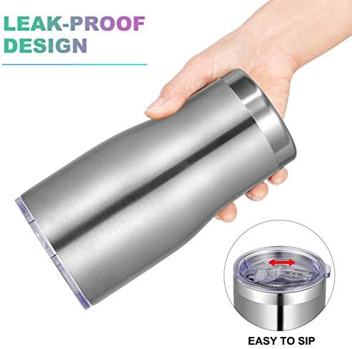 VEGOND 20oz Tumbler Stainless Steel Tumbler Cup with Lid And Straw Vacuum Insulated Double Wall Travel Coffee Mug(Stainless 12 Pack) - Image 5