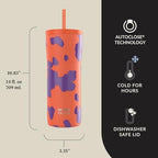 Contigo Streeterville 2.0 Stainless Steel Vacuum-Insulated Tumbler w/Straw, Autoclose Technology, Easy Clean Lid & Straw, Leak-proof Drinking, Keeps Drinks Cold for 20 hours, 24oz., Tangerine - Image 3