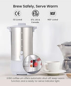 SYBO SR-CP30C Commercial Grade Stainless Steel Percolate Coffee Maker, Hot Water Urn for Catering, Hot Beverage Dispenser, 30-Cup, 3.5L, Grey - Image 5