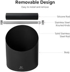 Knock Box Espresso Accessory, Compact Size & Anti-Splash Steel, Black - Image 4