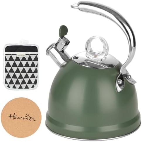 Harriet Whistling Tea Kettle for Stove Top, 2.5 QT Stainless Steel Teapot by Harriet