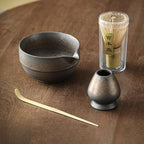 Matcha Whisk Scoop and Holder Matcha Bowl with Strainer Japanese Matcha Ceremony Accessory Set - Image 3