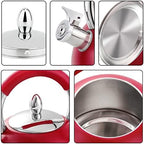 Whistling Tea Kettle for Stove Top Stainless Steel Tea Pot with Ergonomic Silicone Handle Teapot for Stovetop 3.2 Quart / 3 Liter Red - Image 5