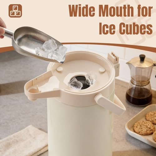 Coffee Dispenser with Pump, 84.5 oz Airpot Carafe, White, 1 Count - Image 2
