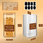 D2scrma 50oz/1.6Qt/1500ml Square Glass Storage Containers with Lids 3-Pack - Image 2