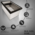Rattleware Stainless Steel Heavy-Duty Knock Box Chute – Durable Espresso Puck Disposal Bin with Welded Rubber Bar – Fits Coffee Stations, Café, Restaurant, Hotel, or Home Use (9.25"x5.5"x4") - Image 4
