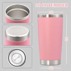 20 oz Tumbler Insulated Tumblers Stainless Steel Coffee Mug,Pink 12PCS - Image 5