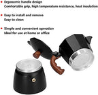 Stovetop Espresso Coffee Maker, Aluminum Alloy Moka Pot for Gas, Classic Italian Moka Pot with Prevent Scalding Handle, Black Espresso Pot Camping Pot 3-6 Espresso Cup (300ml) - Image 5