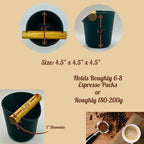 Espresso Knock Box with Oak Rod - Coffee Grounds Container with Non-Slip Base - Made in USA (Matte Scarlet Red) - Image 3
