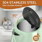 Electric Kettle for Boiling Water 1.7L,Visual Water Window Stainless Steel Electric Water Kettle, 1500W BPA-Free Hot Water Kettle Pot, Auto Shut Off & Boil-Dry Protection, Green - Image 4