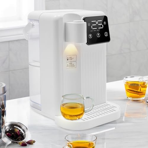 Instant Hot Water Dispenser 3L Desktop Instant Hot Water Dispenser Touch Screen Countertop Water Filter Heating Temperature 77-210.2℉ W/Water Filter Water Tank Drip Tray 1700W (White) - Image 3
