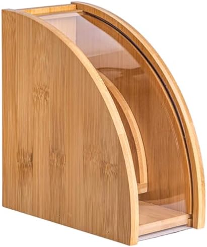 DECHOUS Coffee Filter Holder, Coffee Paper Storage Container for #1#2 V 60 Coffee Filters Bamboo Coffee Filter Paper Dispenser Rack with Dustproof Cover Filter Organizer by DECHOUS