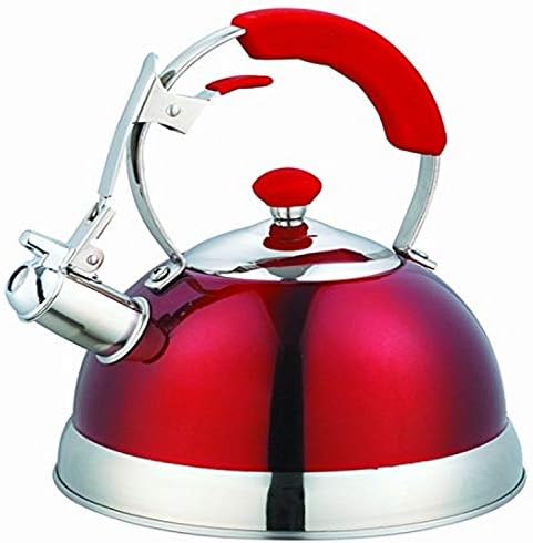 3077-RED Uniware Heavy Duty Stainless Steel Whistling Kettle (Red) by UWUNIWARETHENAMEYOUTRUST