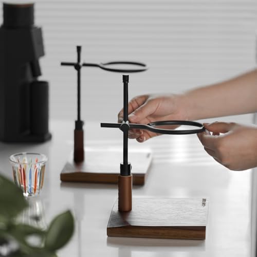 Adjustable Pour Over Coffee Stand - Vintage Dripper Station with Wooden Base, Tools for Home & Cafe - Image 4