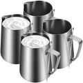 4 Set Milk Frothing Pitcher, 32oz/900ml Stainless Steel Milk Craft Coffee Latte Frothing Art Pitcher Cup, Barista Steam Jug Cup with Clear Scale and Latte Art Pen for Coffee Baking by Unknown