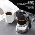 Gavigain Moka Induction Stovetop Strong Coffee Maker, Moka Pot Premium Crystal Shape Top Stovetop Coffee, Moka Pot - 4 cup, Classic Italian coffee maker for Coffee Lover - Image 2