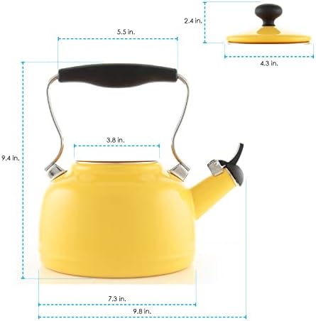 Chantal Tea Kettle, Vintage Series, Enamel on Steel, Whistling (Canary Yellow) - Image 3