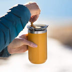WACACO Octaroma Lungo Vacuum Insulated Coffee Mug, Double-wall Stainless Steel Travel Tumbler With Drinking Lid, 10 fl oz(300ml)， Amber Yellow - Image 4