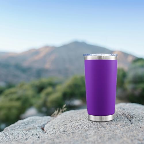 20oz Tumbler with Lid Stainless Steel Tumblers Insulated Mug Purple 12P - Image 2