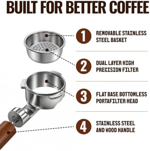 54mm Bottomless Portafilter, True Lay-Flat Naked Portafilter - Image 5