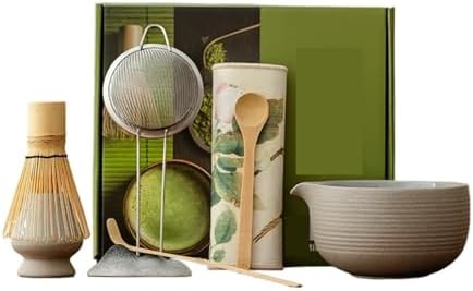 8pcs/set Matcha Set With Whisk Vintage Coarse Pottery Matchaset Ceramic Bowl(Moon white 8pcs) - Image 2