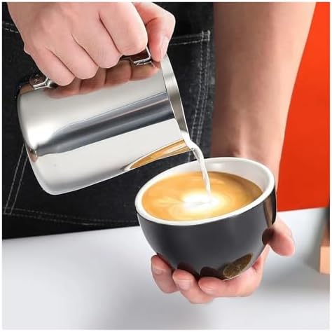 Coffee Cup Latte Art Pitcher Milk Frother Barista Steel With Lid Machine With Graduated(1500ml,No lid) - Image 3