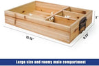 DreamsEden Large Wooden Coffee Station Organizer with Handle, 4-Section Countertop Tray for Coffee Pods K-Cups Tea Bags Creamer Sugar, Farmhouse Kitchen Office Breakroom Decor (15.15x9.25x3 Inch) - Image 5