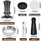 58mm Espresso Accessories Kit, Spring Loaded Calibrated Tamper, WDT Tool, Puck Screen and Dosing Funnel Set Fits Delonghi 58 mm Espresso Coffee Machines and Portafilter, Professional Barista Tools - Image 3