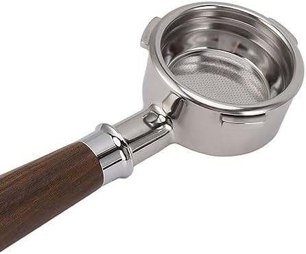 58mm Bottomless Portafilter, Stainless Steel Triple Ear Design with Solid Rosewood Handle for Machines Compatible with Barsetto Coffee Makers - Image 6
