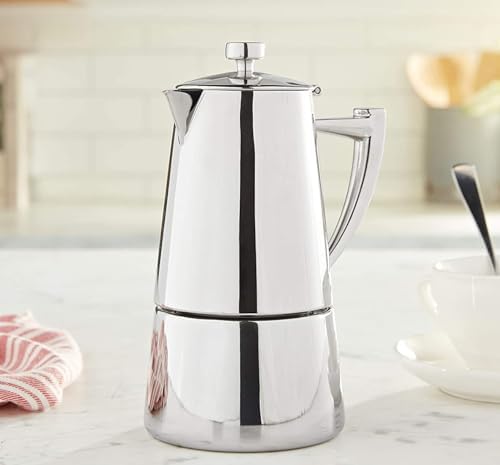 Cuisinox Roma Stovetop Espresso Maker COF-6R, Stainless Steel Coffee Percolator Stovetop, Heat-Resistant & Non-Reactive, 6-Cup Italian Espresso Maker Easy to Clean, Durable Stove Top Percolator - Image 3