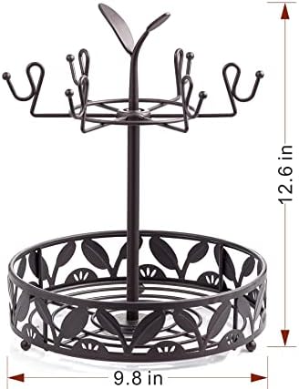 ALLCENER Mug Tree Countertop, Rotatable Mug Holder Stand with 6 Hooks for Coffee Bar Counter Cabinets and Kitchen Organizer - Image 7