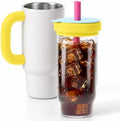 2-in-1 Insulated Tumbler for Coffee & Drinks 30oz Detachable Glass & Stainless Steel Double Wall with Straw & Lid Cap Leak-Proof Travel Mug Fits Car Cup Holder BPA-Free Thermos Sharing by Unknown