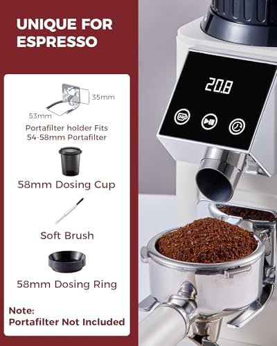 Tuni G1 Conical Burr Coffee Grinder with Coffee Knock Box (Ivory) - Image 5