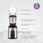 Salton Stainless Steel Smart Coffee Grinder, Electric Blade for Ground Coffee, Spices, Herbs, Nuts with Stainless Steel Blade, 80g/12 cup capacity (CG2123) - Image 5