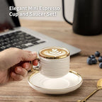 LETAOTAO Espresso Cups and Saucers Set of 4, 3oz Mini Demitasse Mugs - Image 5